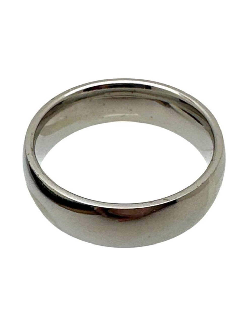 Men's Stainless Steel Band Ring Silver Size 7.5 Minimalist Wedding Casual